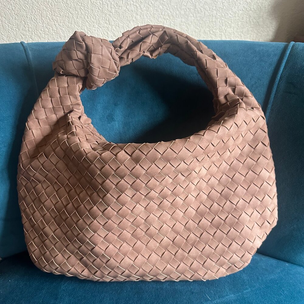 Urban Expressions Nutmeg Brown Faux-Leather Woven Hobo | NWO